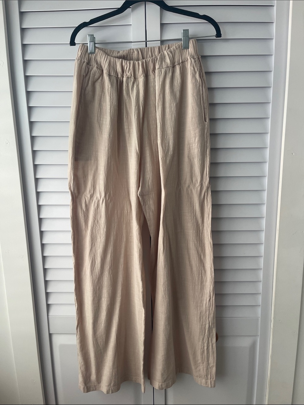 Women’s Relaxed Linen looking (cotton) Pants in Light Beige